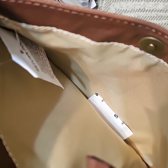 Lucky Brand NWT Gaby Crossbody 2 Face Tan Leather/Suede Patchwork Bag - Picture 10 of 11